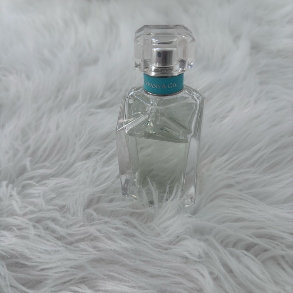 Tiffany & Co. Crystal Clear Perfume Bottle with Blue Accent